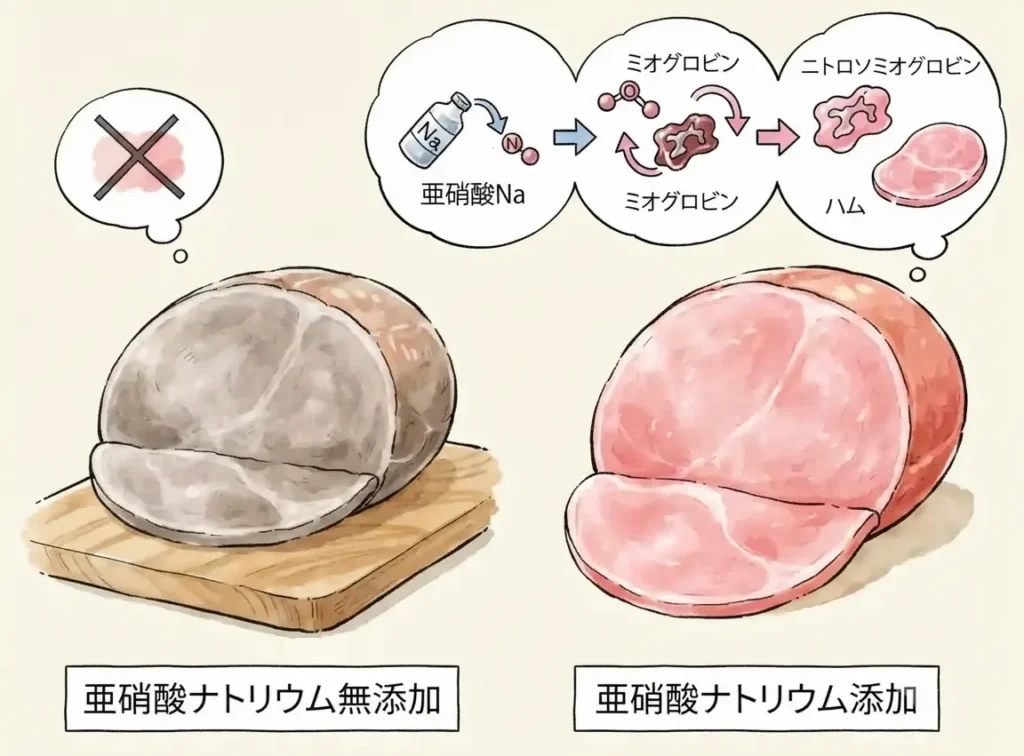 亜硝酸ナトリウムイメージ図